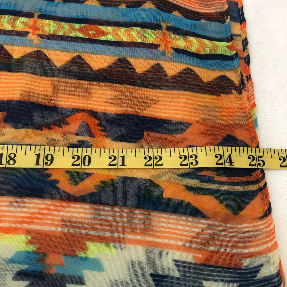 Aztec Pattern Infinity Lightweight Scarf Wrap Ora… - image 4